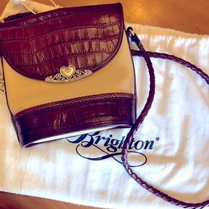 Brighton bucket bag. Ivory and brown leather